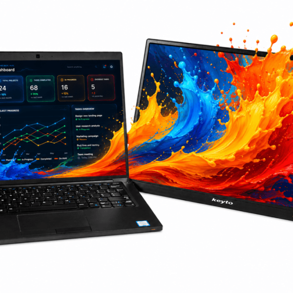 Keyto 15.6" Portable Monitor Full HD IPS Panel , Ultra-Slim Travel Screen