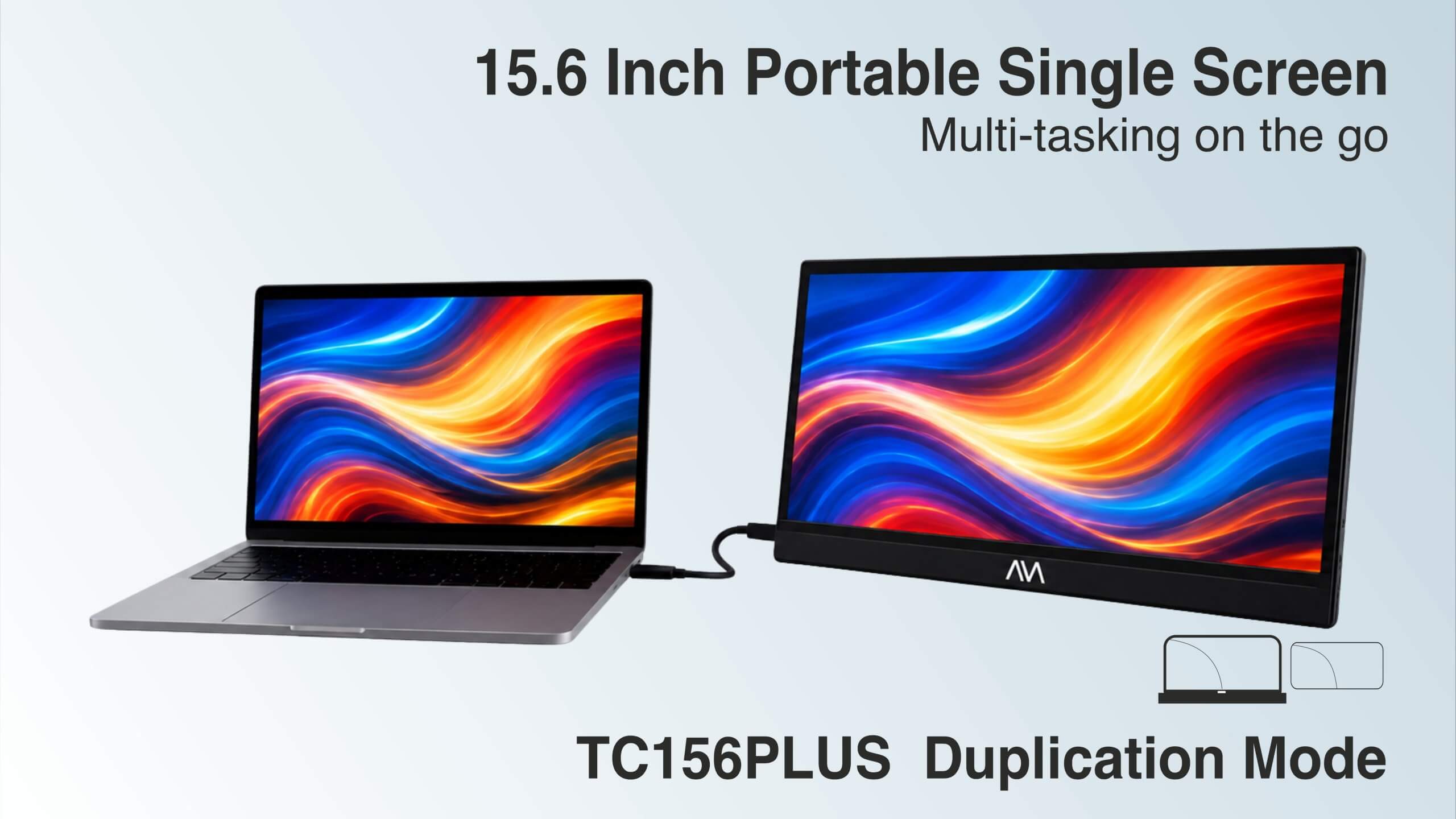 AM 15.6″ Portable Monitor, Full HD Resolution with Slim Design, Ultra High Quality Display