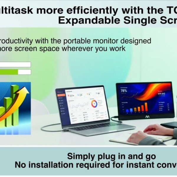 AM 15.6″ Portable Monitor, Full HD Resolution with Slim Design, Ultra High Quality Display