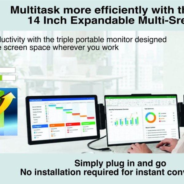 AM 14″ Laptop Screen Extender, Designed for productivity and portability