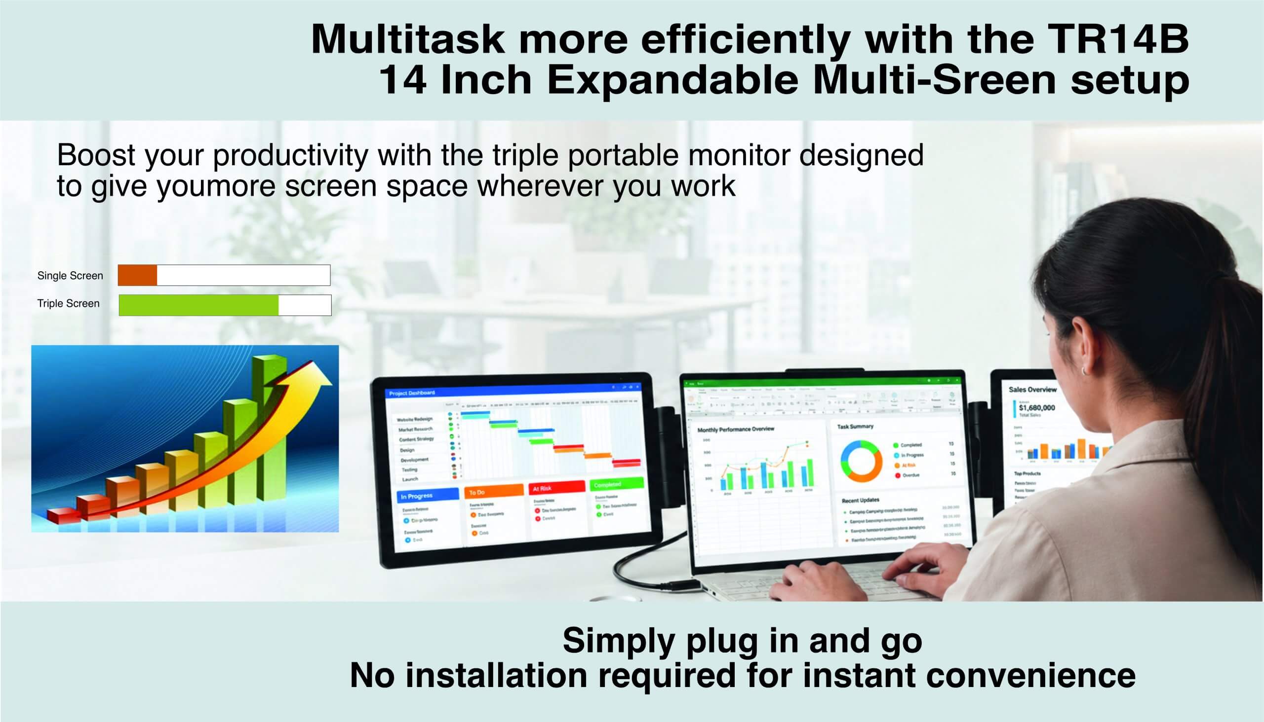 AM 14″ Laptop Screen Extender, Designed for productivity and portability