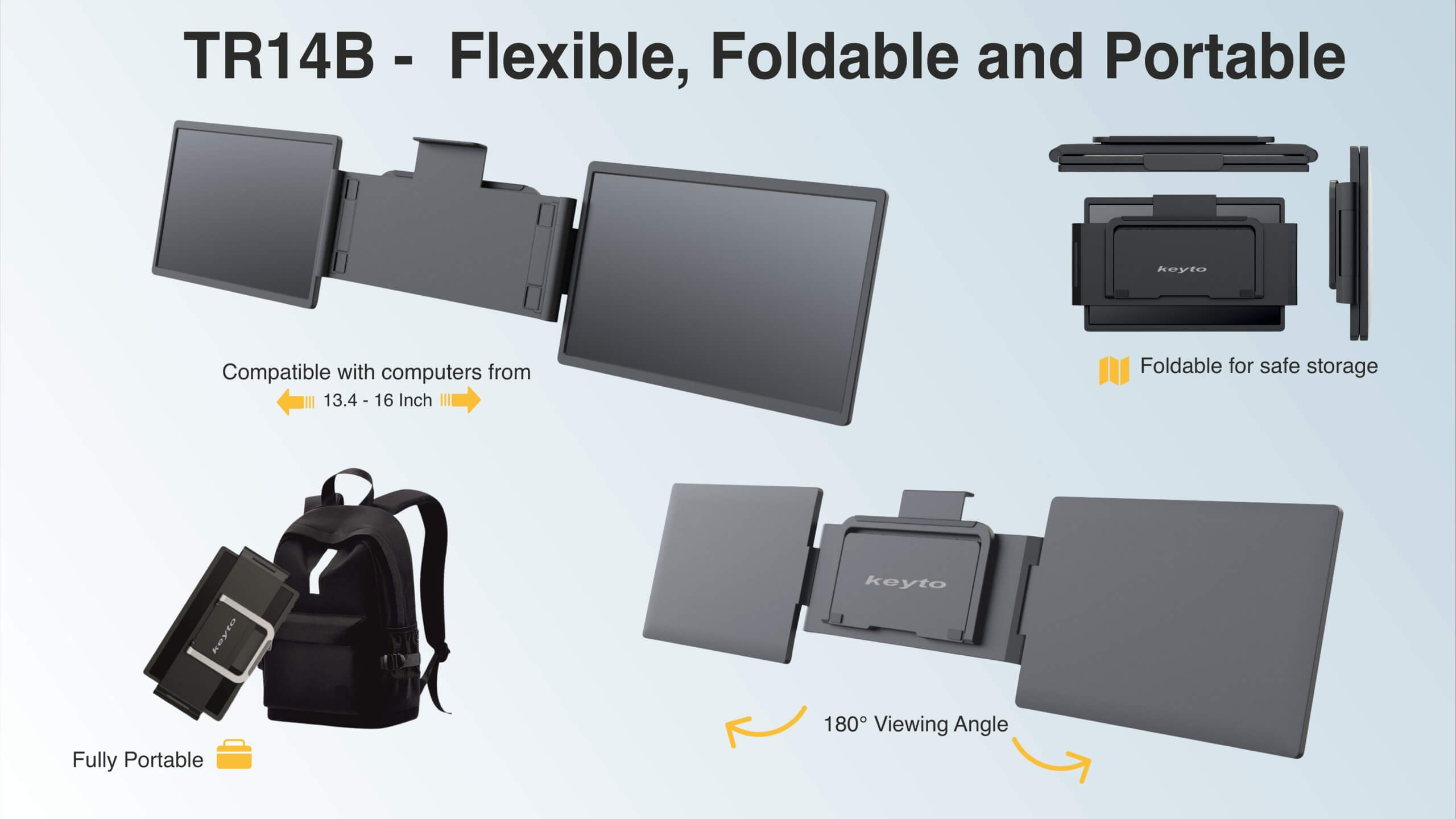 AM 14″ Laptop Screen Extender, Designed for productivity and portability