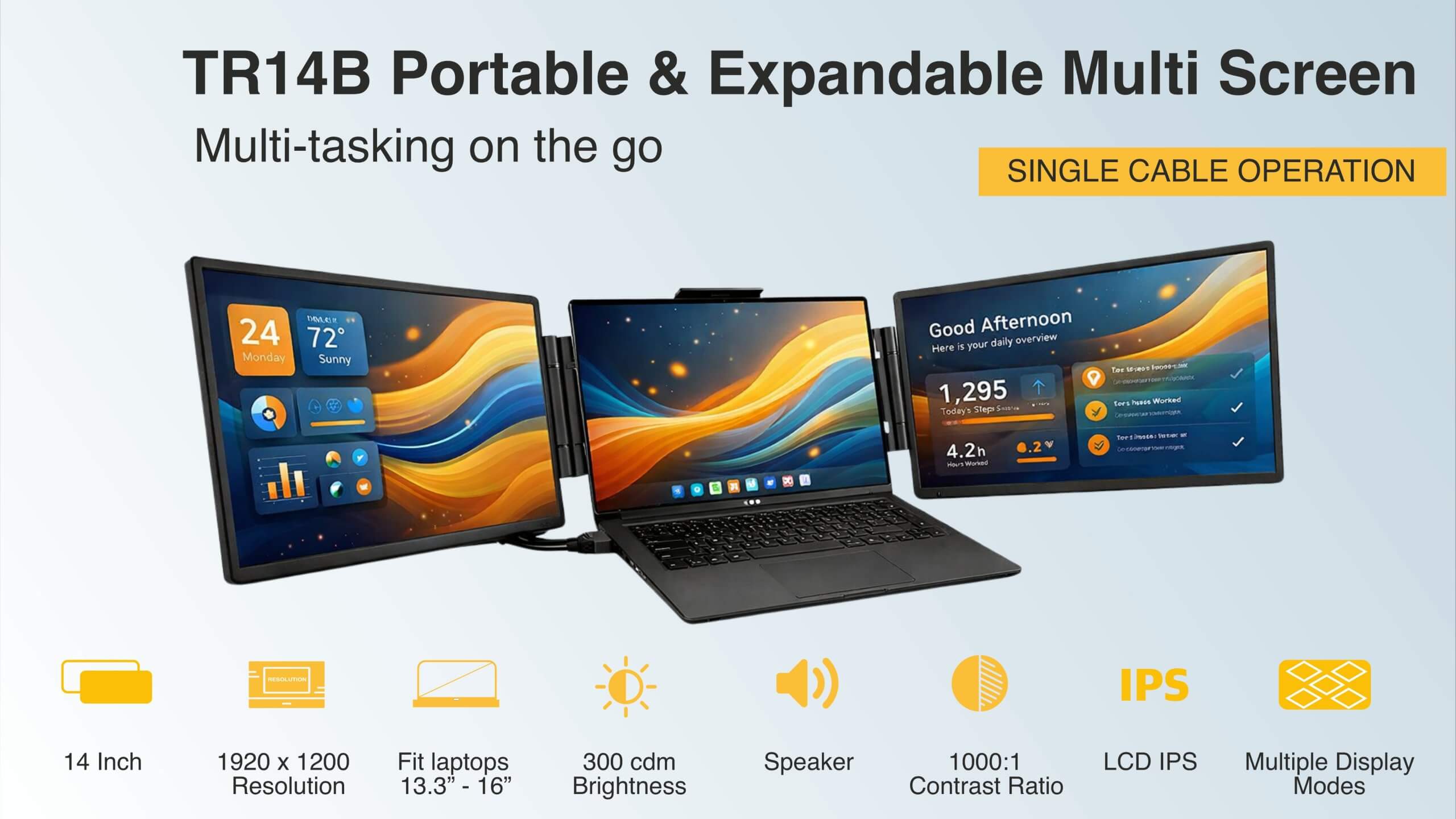 AM 14″ Laptop Screen Extender, Designed for productivity and portability